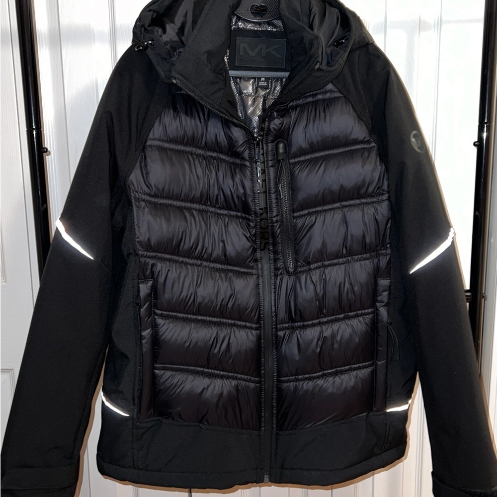 Michael Kors Black Reflective Puffer Jacket